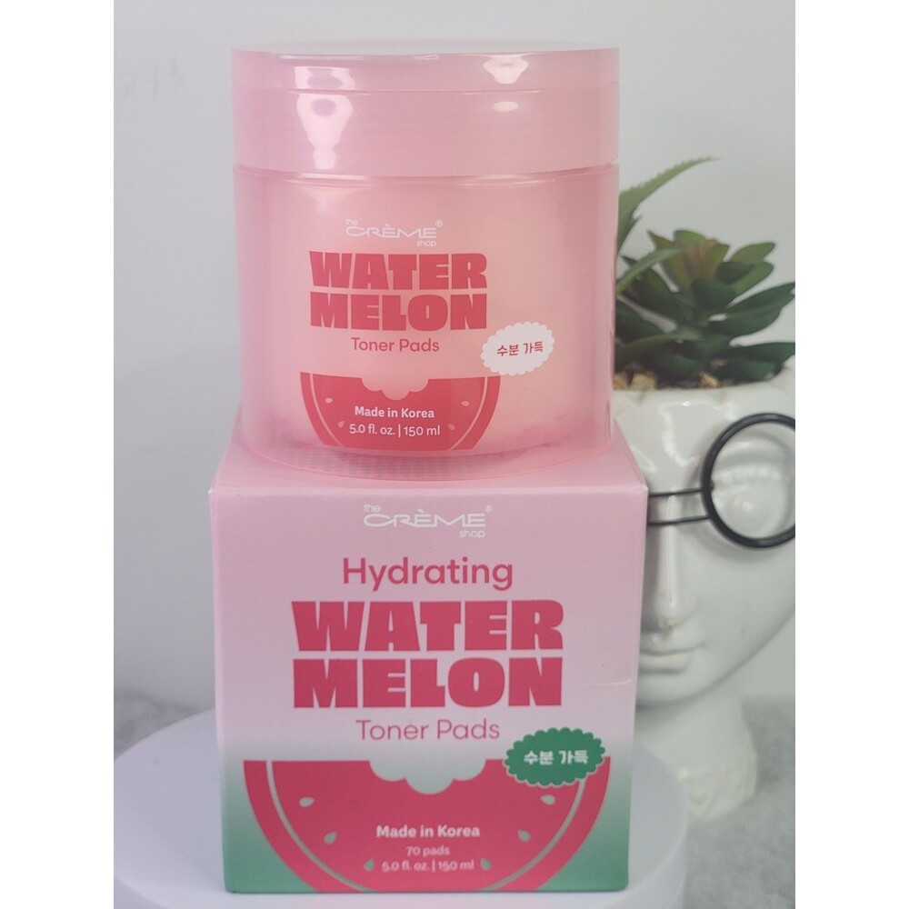 NIB The Crème Shop Hydrating Watermelon Toner Pads 70 Ct K-Beauty
